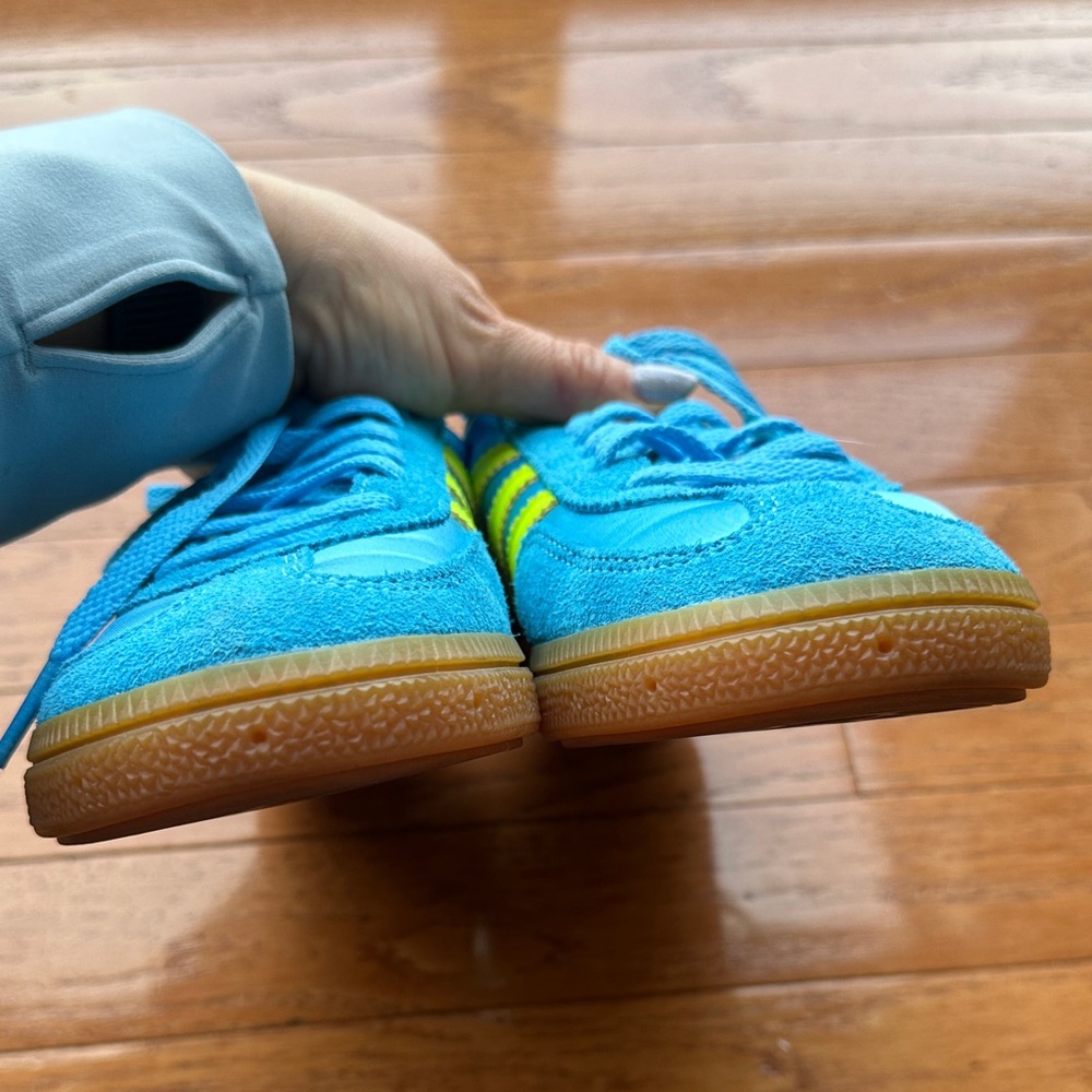 Adidas Handball Spezial "Sky Rush/Solar Yellow/Lucid Pink" Women's Shoe size 6 - Picture 7 of 11